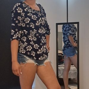 Faded Glory Flowers Blouse